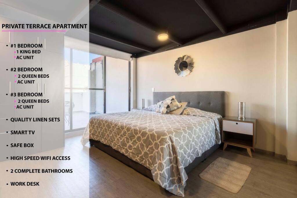 507 Private Terrace 3bdroom 2bath Ac Dwntn Cdmx Mexico-stad